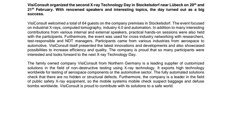 Huge success of the second X-ray Technology Day
