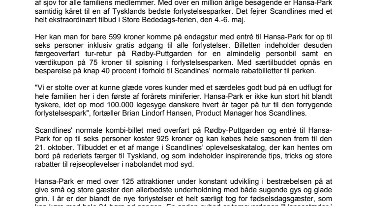 Scandlines byder på gys og glæder i Nordeuropas største forlystelsespark
