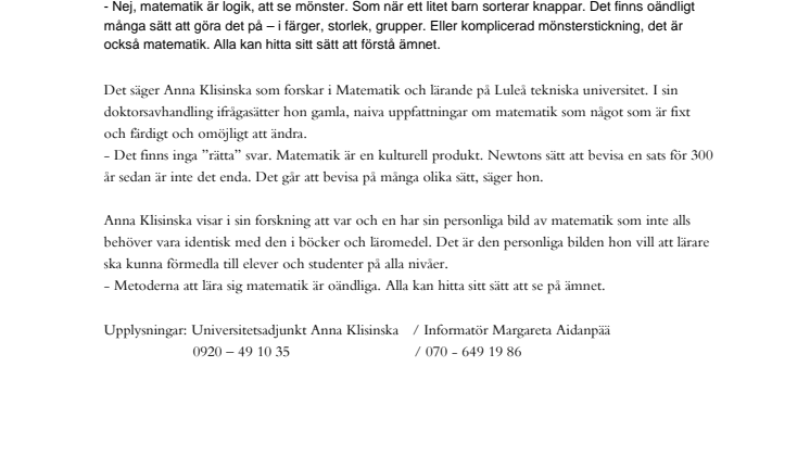 Matte-skräck botas med mönsterstickning