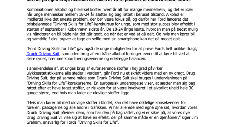 Unik dragt viser unge, hvor farlig en cocktail bilkørsel og stoffer er