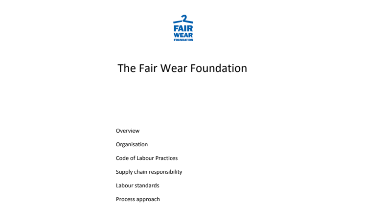 The Fair Wear Foundation - Earth Positive