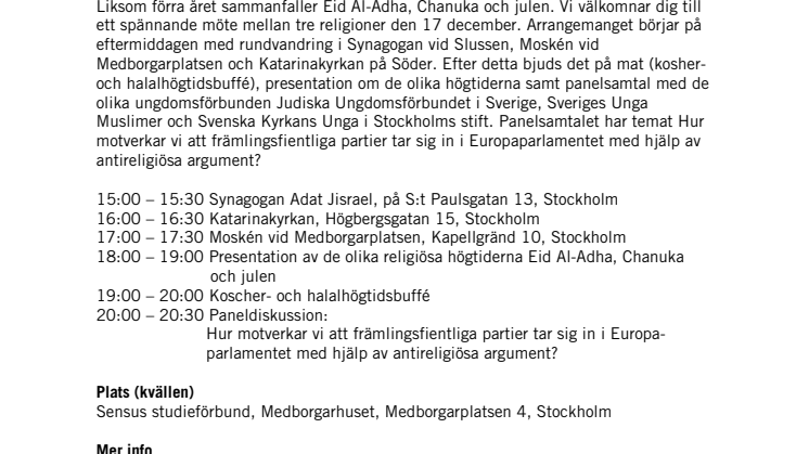 Alla Olika Alla Lika firar interreligiös högtid 