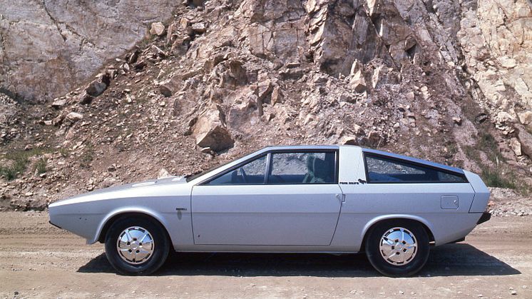 Den originale Hyundai Pony konceptbil, der blev præsenteret i 1974