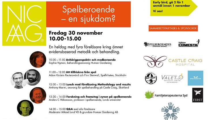 Välkomna på en heldag om spelberoende i Malmö.