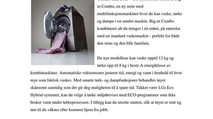 LG BIG-IN COMBO – SØLVSKIMRENDE SKJØNNHET MED KAPASITET I VERDENSKLASSE