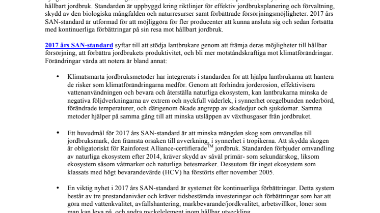 Ribban höjs för hållbarhetsstandarder 