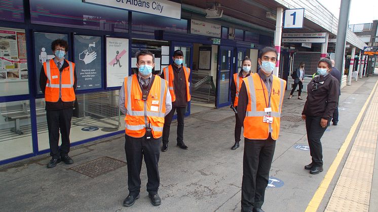 St Albans station team, station manager Harsitt Chandak at front