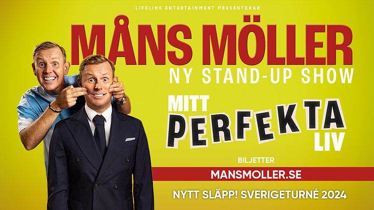 Måns Möller tar nya standup-showen “Mitt Perfekta Liv” på Sverigeturné
