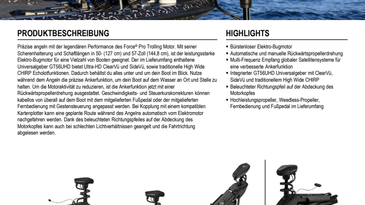 Datenblatt Garmin Force Pro