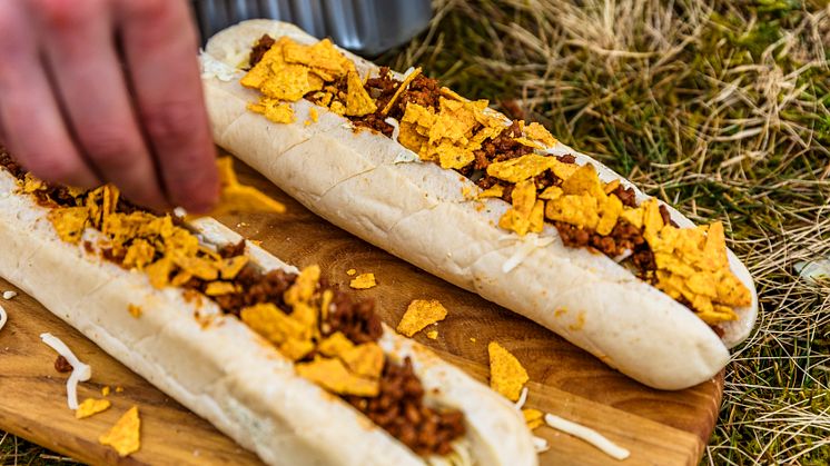 Tacobaguett på bål