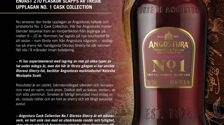 Unik exklusiv premium-rom från Angostura i begränsad upplaga! 