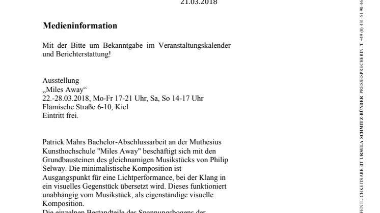 Ausstellung des Künstlers Patrick Mahr