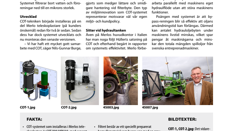Utvecklad COT I nya Merlo