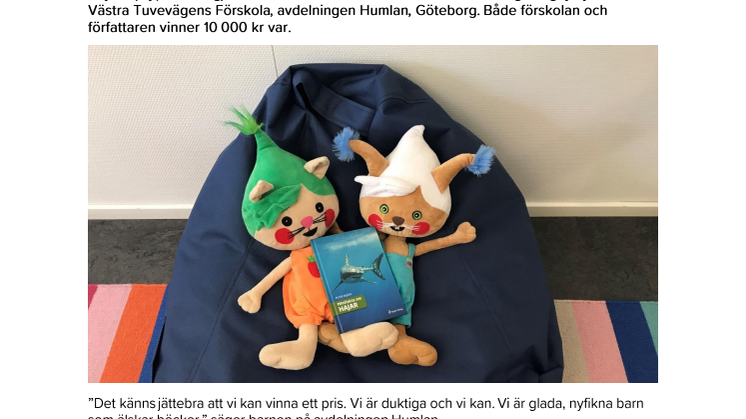 Faktabok om hajar vinner litteraturpris - förskolebarn har sagt sitt