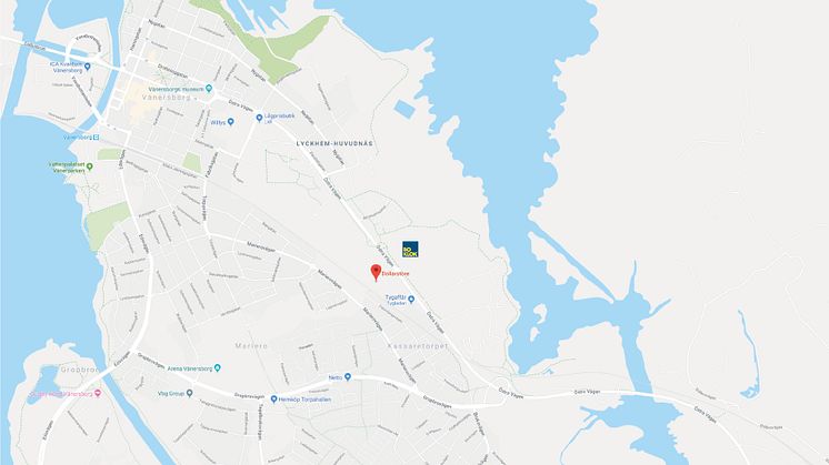 Karta till montagevisning av BoKlok Landeriet, Holmängs hage, Vänersborg. 