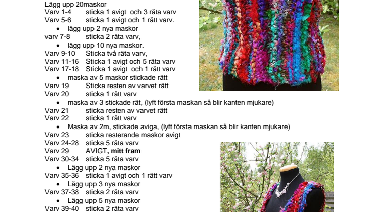 Stickad väst i sidentrasgarn