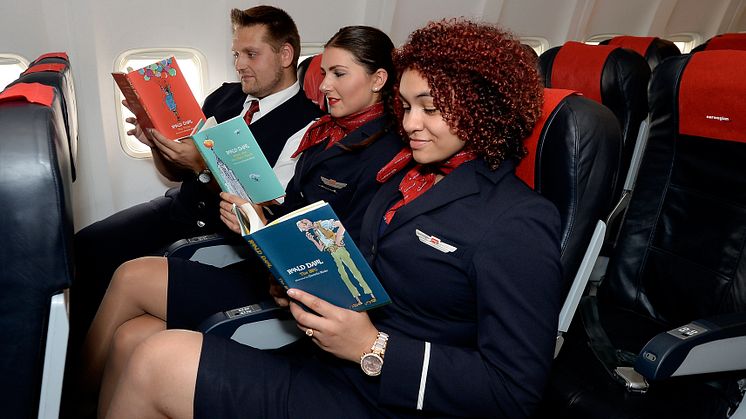 Norwegian crew reading their favourite Roald Dahl books 