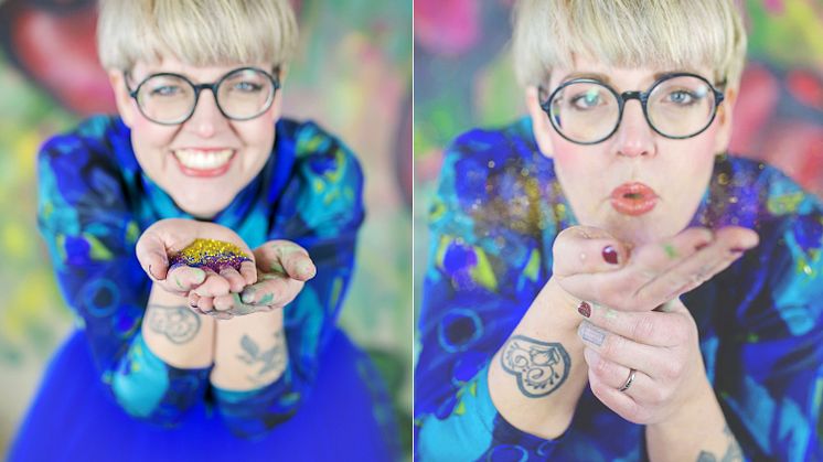 Caroline Malmsjö, för att ladda ner som högupplöst pressbild se länk nedan. Foto: Sweet colorful photography.