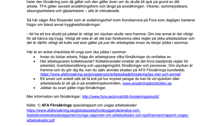 Är du rätt försäkrad på jobbet i sommar?