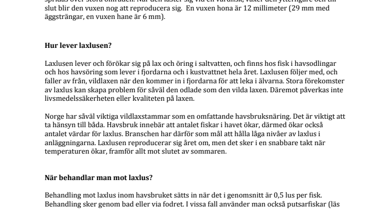 Fakta om laxlus 