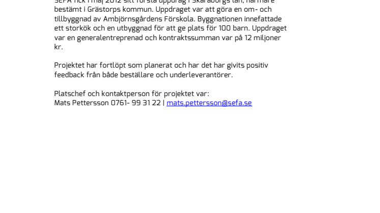 SEFA är nu etablerat i Skaraborgs län
