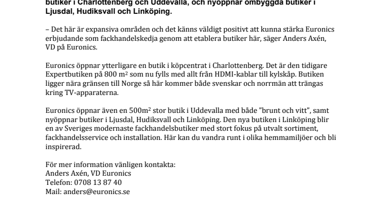 Euronics fortsätter växa