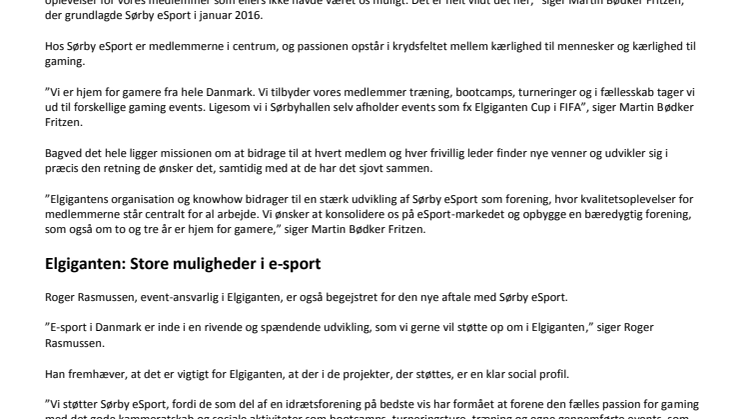 Elgiganten går ind i e-sport med et unikt samarbejde med Sørby eSport