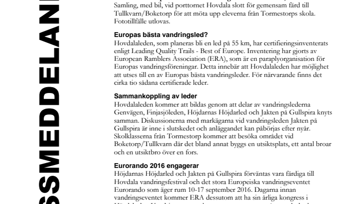 Skolelever provvandrar Hovdalaleden