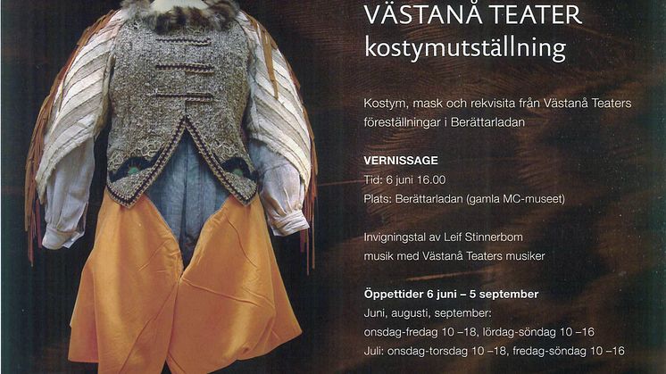 Inbjudan till pressvisning av kostymutställningen i BerättarLadan, Sunne