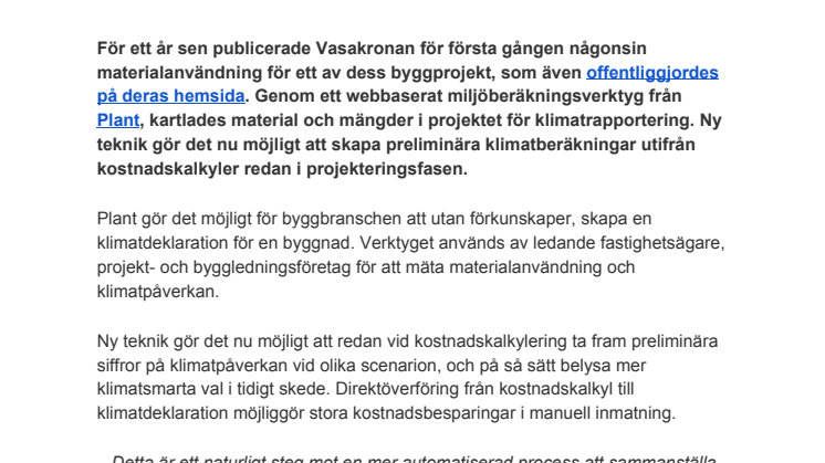 Ny teknik gör det enklare att ta fram klimatdeklarationer för byggnader