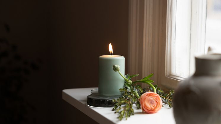 Blockljus, Vass, Liljeholmens Stearinfabrik, 100% stearin