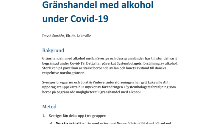 Ny rapport: Stora prisskillnader driver gränshandeln av alkohol