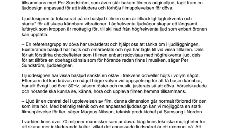 Nytt ljudprojekt ska förstärka filmupplevelsen för döva