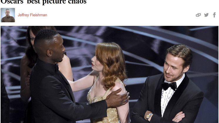 Screenshot of the LA Times' report, featuring a photo of the crucial moments by Chris Pizzello / Invision/Associated Press. You'll find a link to this article below.
