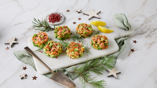 smoked salmon tartare angeled.Done