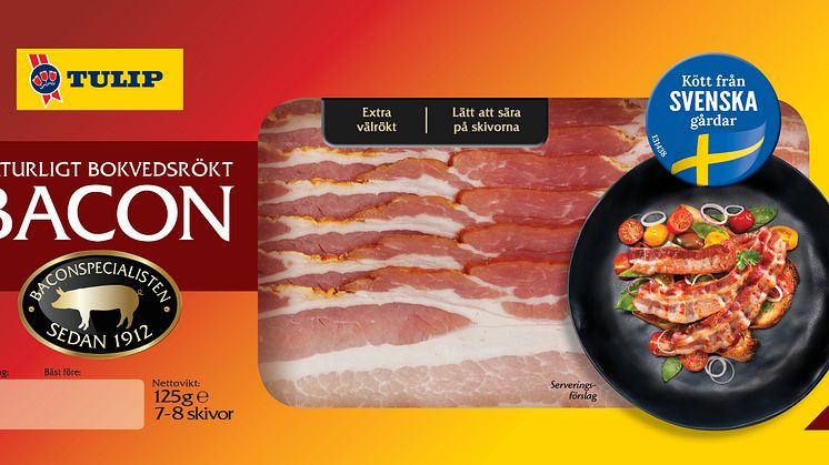 Tulip Bacon_Kött från svenska gårdar_125g_skiver_Onpack