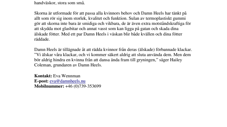 Damnheels.nu lanserar ny kollektion