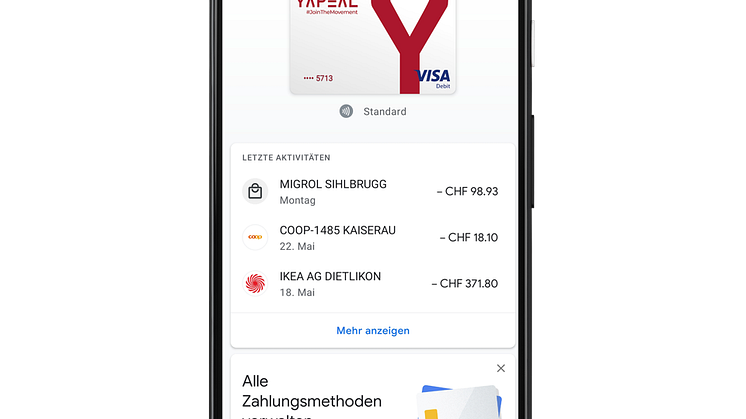 Visa Debit mit Yapeal - Mobile