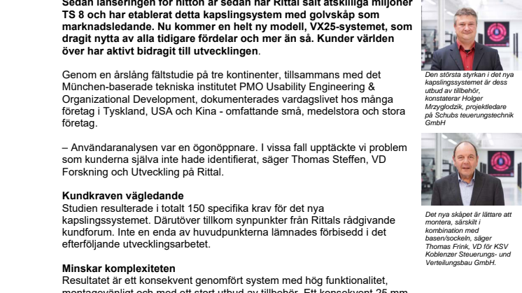 Stor kundstudie utvecklade kapslingssystemet VX25 