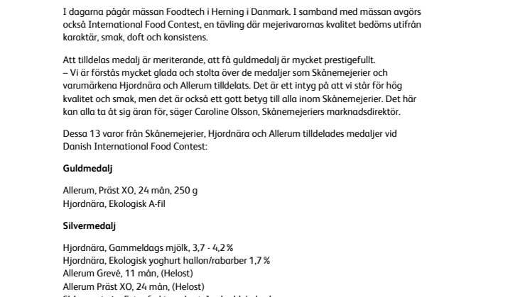 Medaljregn på internationell matmässa