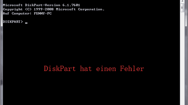 diskpart hat einen fehler