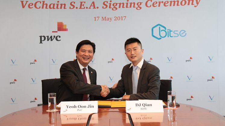VeChain S.E.A. becomes a portfolio company of PwC’s incubation programme to accelerate the application of Blockchain in Hong Kong and South East Asia markets 