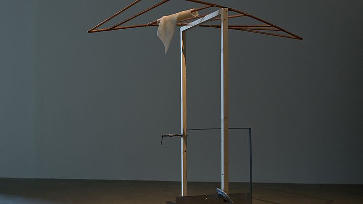 Joanna Hutton - installation; metal, wood, gel, video (loop, 1m 1s)