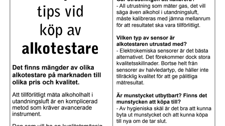 5 nyktra tips vid köp av alkotestare