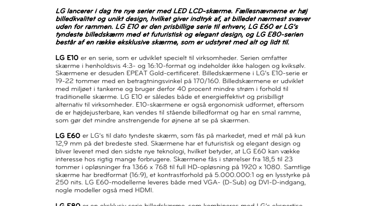 Nye billedskærme fra LG dækker alles behov 