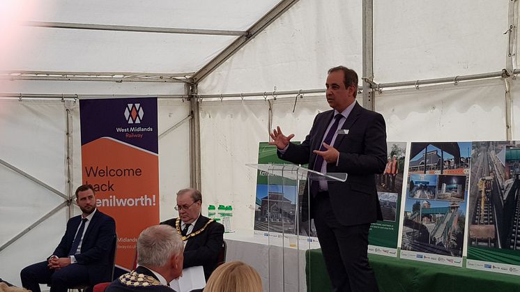Jan speaking at the official opening of Kenilworth station