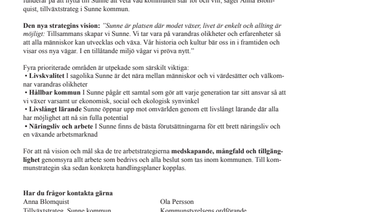 Sunnes nya kommunstrategi till alla hushåll