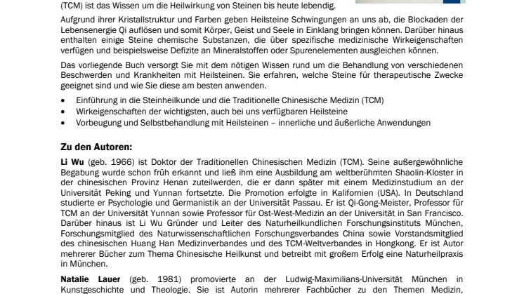 Waschzettel Chinesische Steinheilkunde