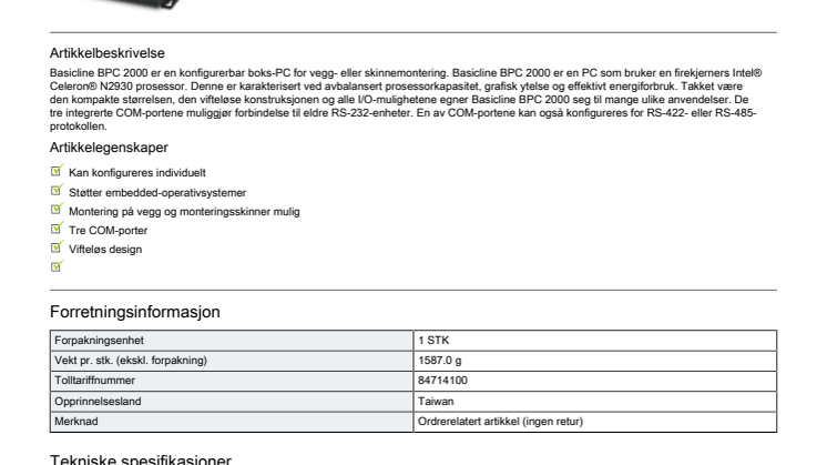 Industri-PC - BL BPC 2000 - 2701712