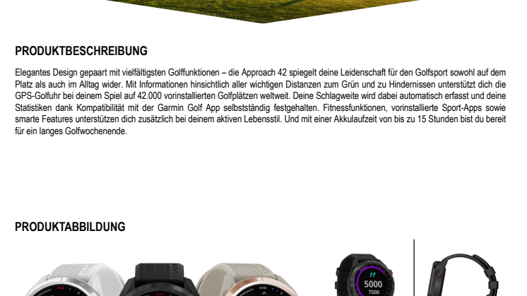 Datenblatt Garmin Approach S42